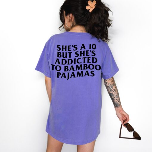 addicted to bamboo pajamas graphic tee for women vintage mama cute mom life t shirt retro style vqjoo scaled