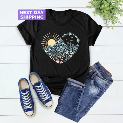 adventure awaits t shirt for moms birthday and mothers day gift unisex outdoor shirt for young adults and kids wdi58