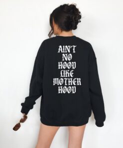 aint no hood like motherhood graphic hoodie sweatshirt for women vintage retro mom shirt edgy gift for mothers day 4eueu