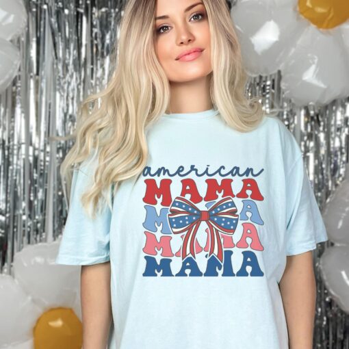 american mama patriotic shirt for 4th of july family matching t shirt cute mom life tee best mom gift qk33s