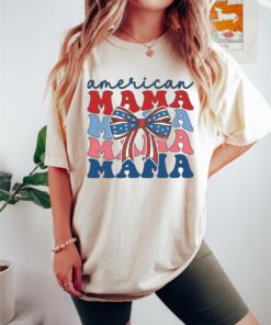 american mama patriotic shirt for 4th of july family matching t shirt cute mom life tee best mom gift u4oh4