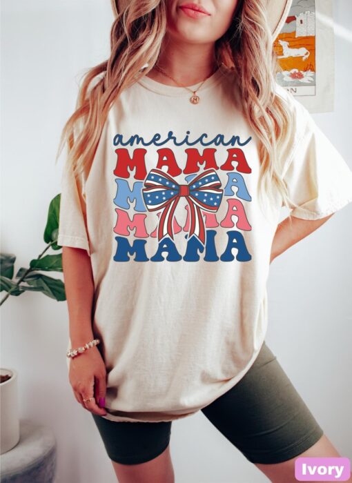 american mama patriotic shirt for 4th of july family matching t shirt cute mom life tee best mom gift u4oh4