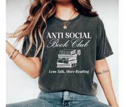 anti social book club shirt for women funny reading shirt novel lover tee introvert gift bookish mom life t shirt bummf