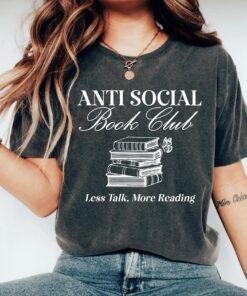 anti social book club shirt for women funny reading shirt novel lover tee introvert gift bookish mom life t shirt bummf