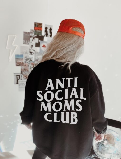 anti social moms club vintage sweatshirt hoodie for women funny mom life shirt edgy mother day gift wkigv
