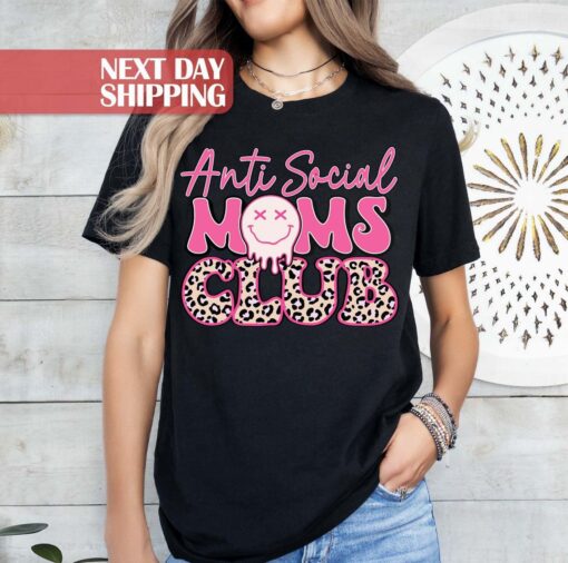 antisocial moms club funny mom shirt for new moms retro mama t shirt unique mom gift for her anti social style tucdy