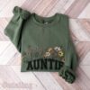 aunt sweatshirt with wildflowers cute aunt crewneck pregnancy reveal gift for new aunt spring style vdr08