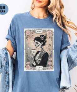 aunt tarot card shirt for women skeleton t shirt best aunt ever mothers day gift pregnancy reveal to sister gezdx