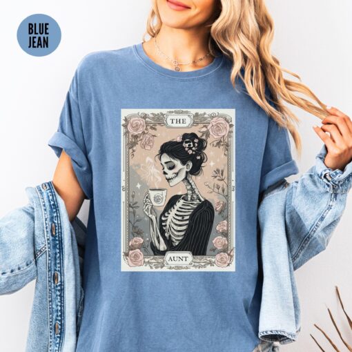 aunt tarot card shirt for women skeleton t shirt best aunt ever mothers day gift pregnancy reveal to sister