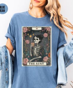 aunt tarot card shirt for women skeleton tee coffee lover mothers day gift pregnancy reveal to sister jemit