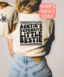 auntie bestie shirt for youth and adults cute gift for new aunt personalized nephew tee expensive little bestie shirt slmrj