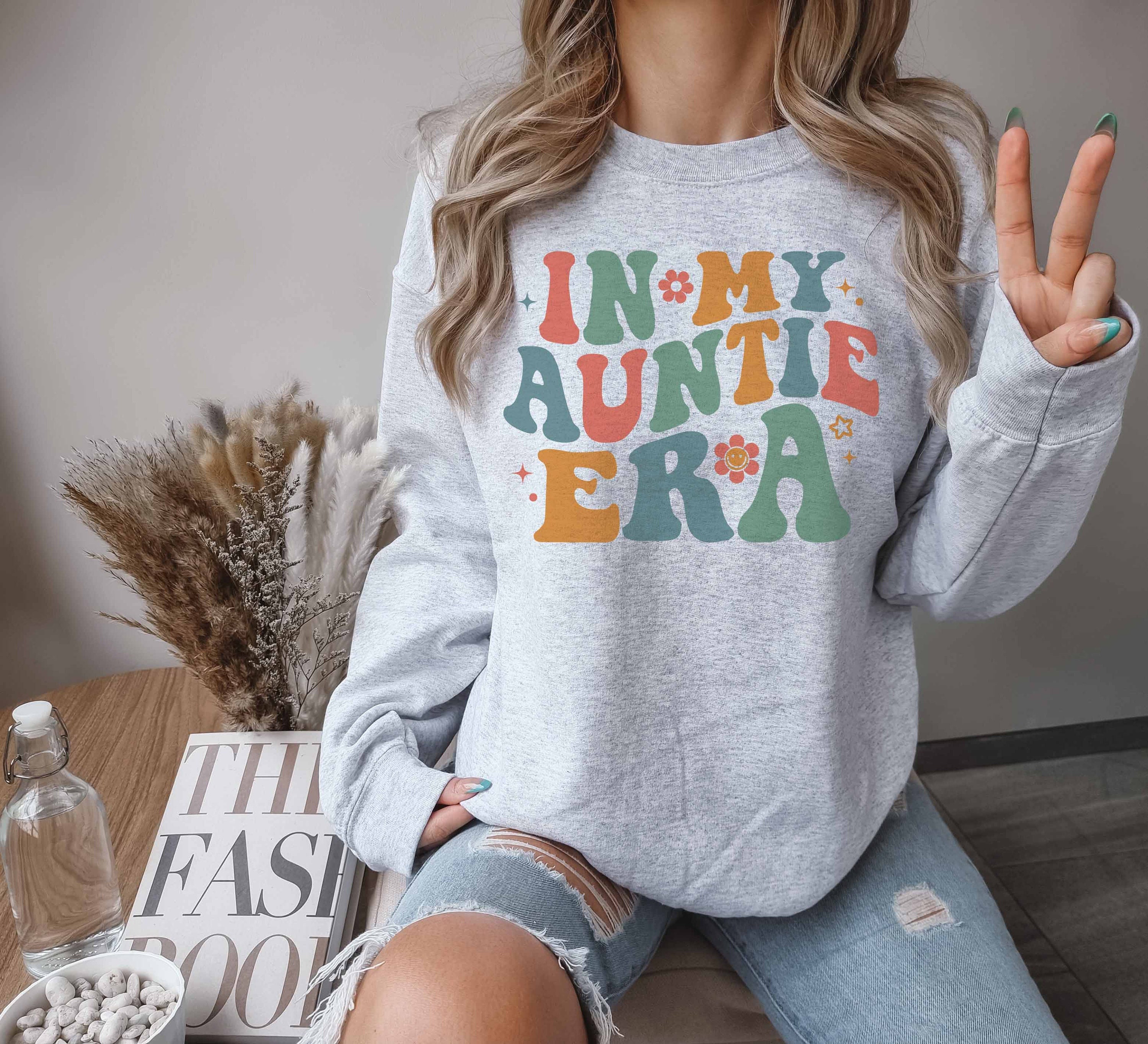 auntie era sweatshirt for new aunts cute aunt gifts crewneck for aunt announcement unique gifts for girls jnema scaled