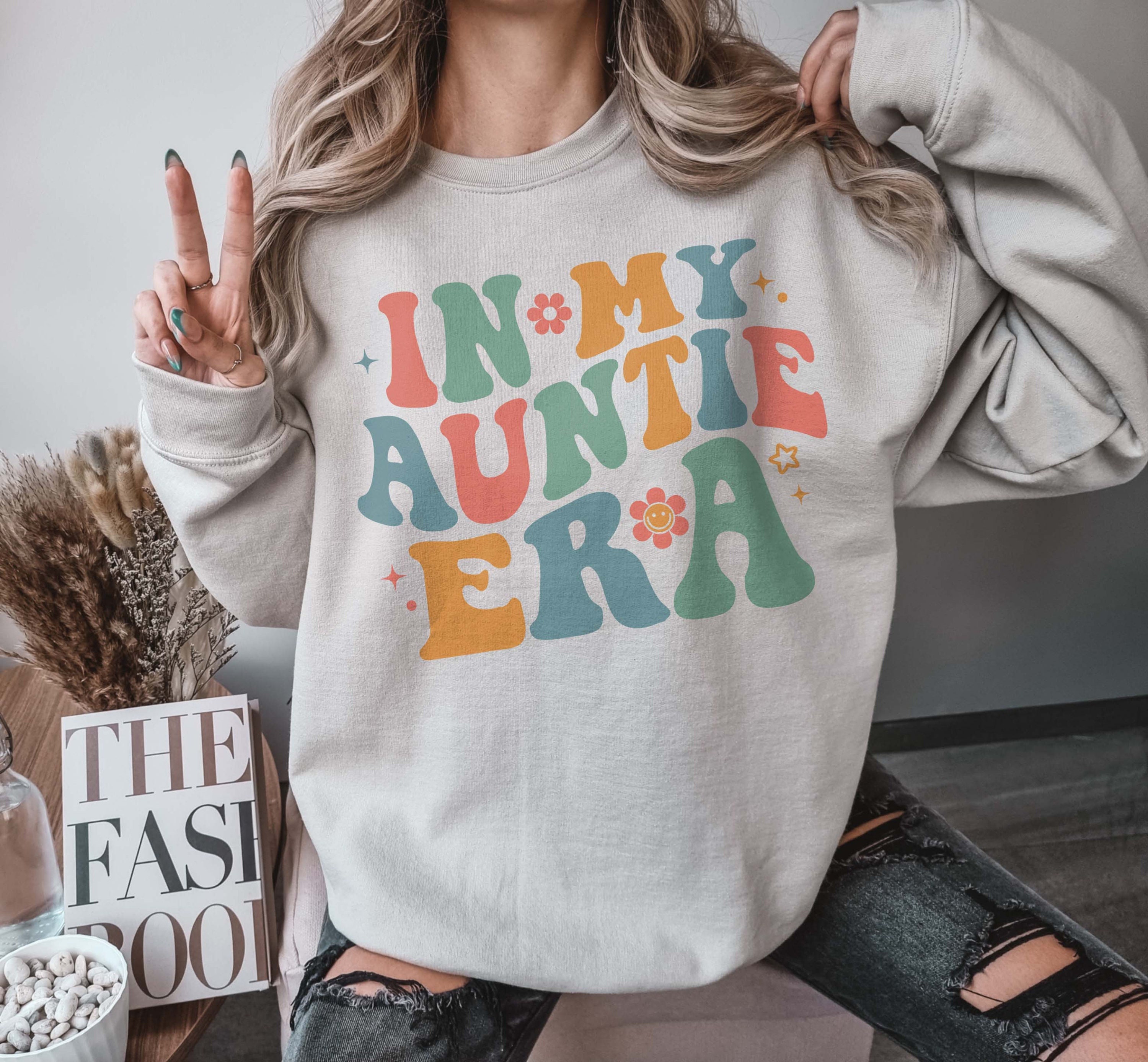 auntie era sweatshirt for new aunts cute aunt gifts crewneck for aunt announcement unique gifts for girls u2yif scaled