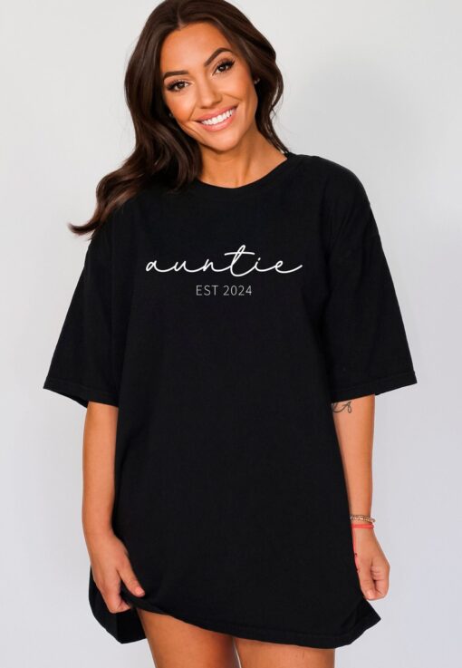 auntie est 2024 shirt aunt to be tee minimalist aunt t shirt womens clothing unique aunt gifts for new moms g0wba scaled