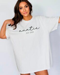 auntie est 2024 shirt aunt to be tee minimalist aunt t shirt womens clothing unique aunt gifts for new moms h0dgi scaled