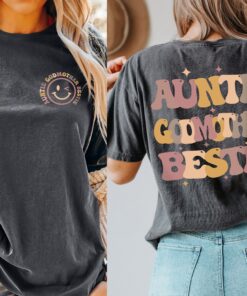 auntie godmother bestie shirt cute auntie tee godmother announcement gift for aunt and godmother celebrations qr8qn