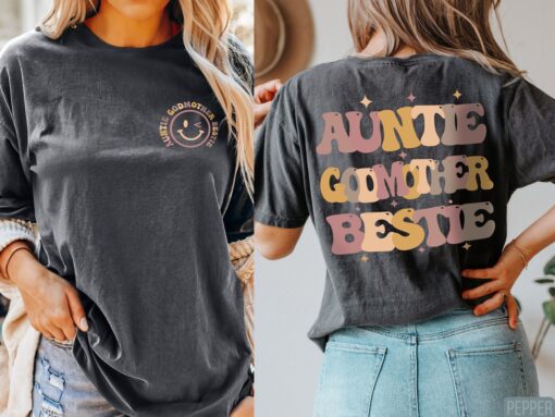 auntie godmother bestie shirt cute auntie tee godmother announcement gift for aunt and godmother celebrations qr8qn scaled