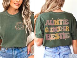 auntie godmother bestie shirt cute auntie tee godmother announcement gift unique aunt and godmother shirt 0byfo
