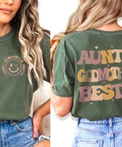 auntie godmother bestie shirt cute auntie tee godmother announcement gift unique aunt and godmother shirt 0byfo