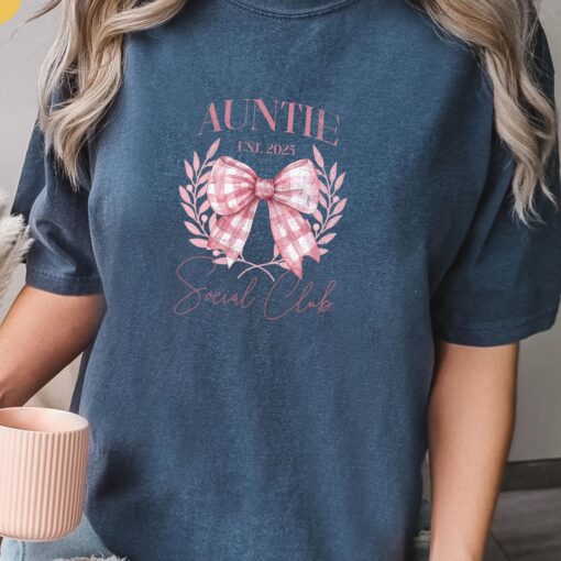 auntie social club 2025 shirt pregnancy announcement t shirt for new aunt unique aunt shirt gift cyean scaled