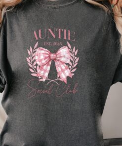 auntie social club 2025 shirt pregnancy announcement t shirt for new aunt unique aunt shirt gift vqzae