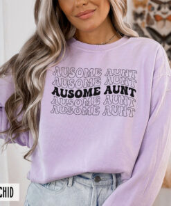 autism awareness sweatshirt for aunt with retro groovy design unisex fit ausome aunt gift for autism month dei2j