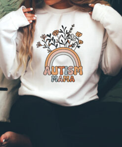 autism mom shirt with boho flower rainbow design for supportive moms and teachers unique autism awareness sweatshirt uels7