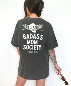 badass mom society vintage graphic tee for women retro inked mama shirt funny mom life t shirt q9iyt