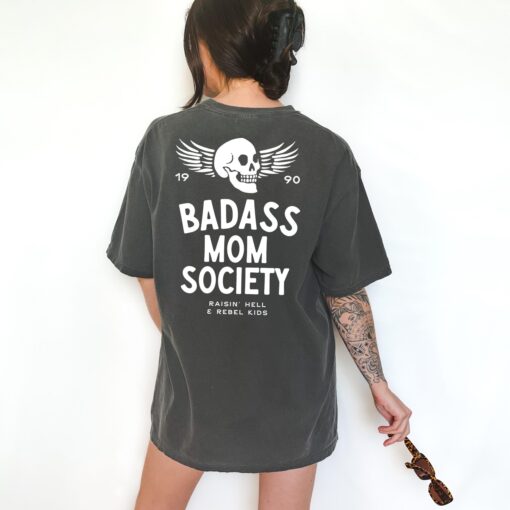 badass mom society vintage graphic tee for women retro inked mama shirt funny mom life t shirt q9iyt scaled