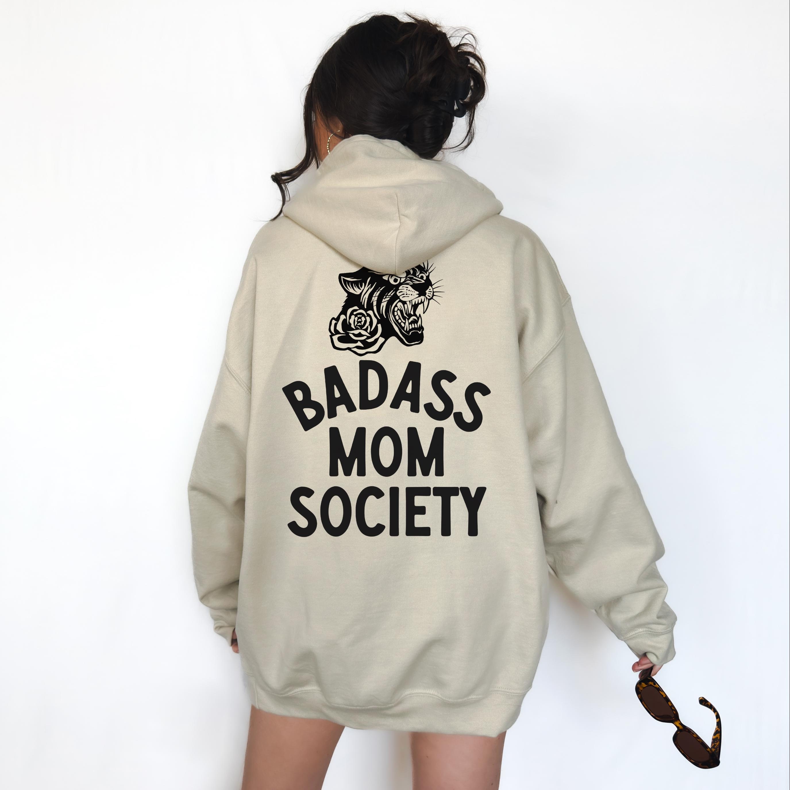 badass mom society vintage sweatshirt hoodie for women trendy edgy mom life crewneck shirt for mothers gdzjk