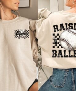 baseball mom sweatshirt for game day raising ballers sports mama shirt softball mom gift comfortable and stylish a1pk4