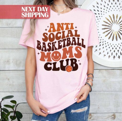 basketball mom shirt for sports moms basketball game day apparel anti social basketball lovers club gift fneot