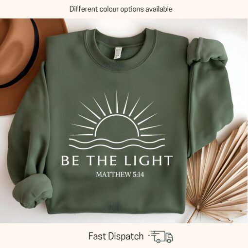be the light christian hoodie with matthew 514 bible verse cute christian shirt for church friends and gifts
