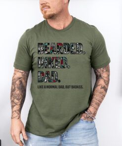 bearded dad t shirt for tattooed fathers cool dad life shirt fathers day gift badass dad sweatshirt fisher dad apparel arrwy