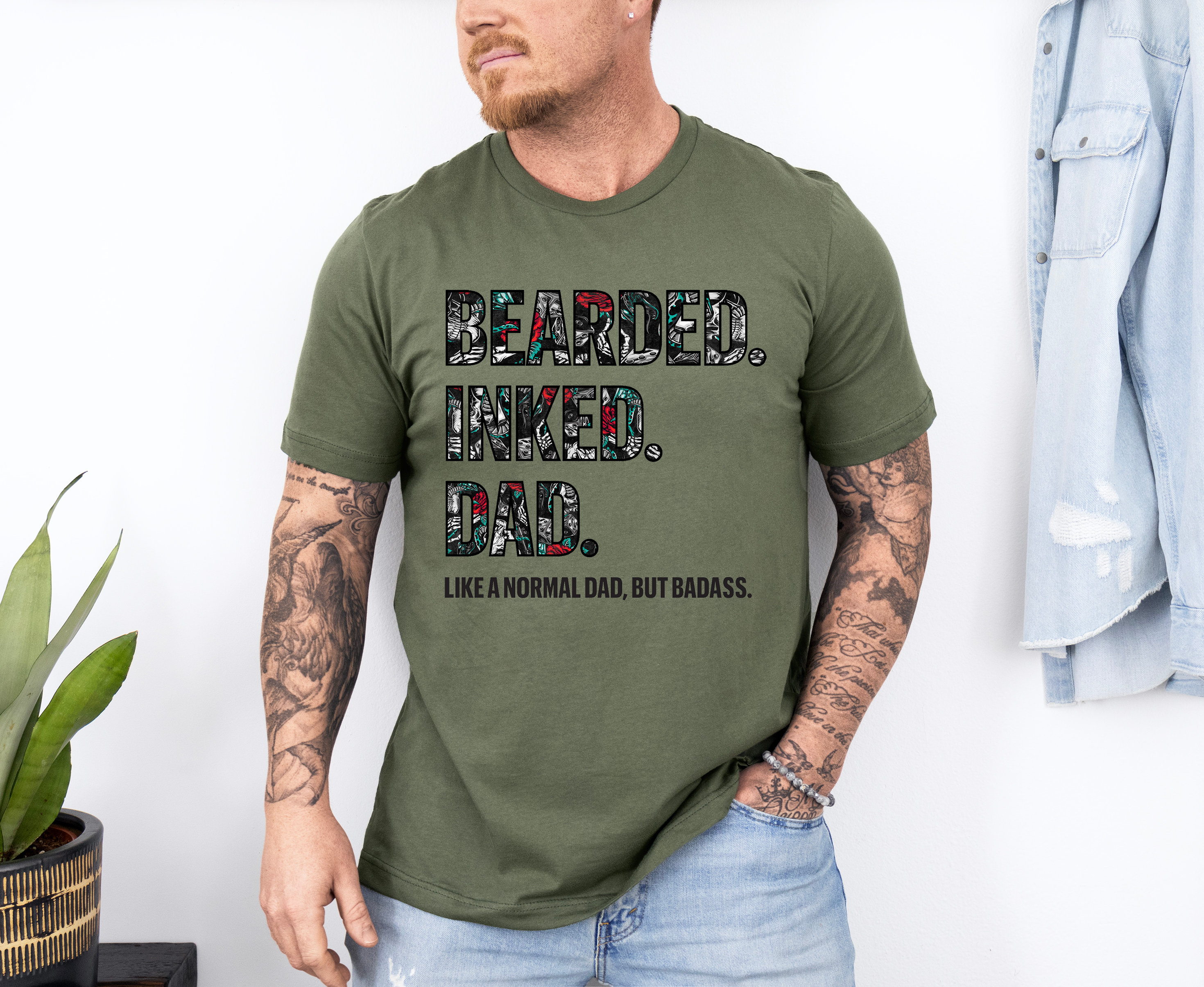 bearded dad t shirt for tattooed fathers cool dad life shirt fathers day gift badass dad sweatshirt fisher dad apparel arrwy scaled