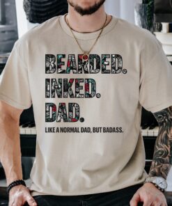 bearded dad t shirt for tattooed fathers cool dad life shirt fathers day gift badass dad sweatshirt fisher dad apparel ph619