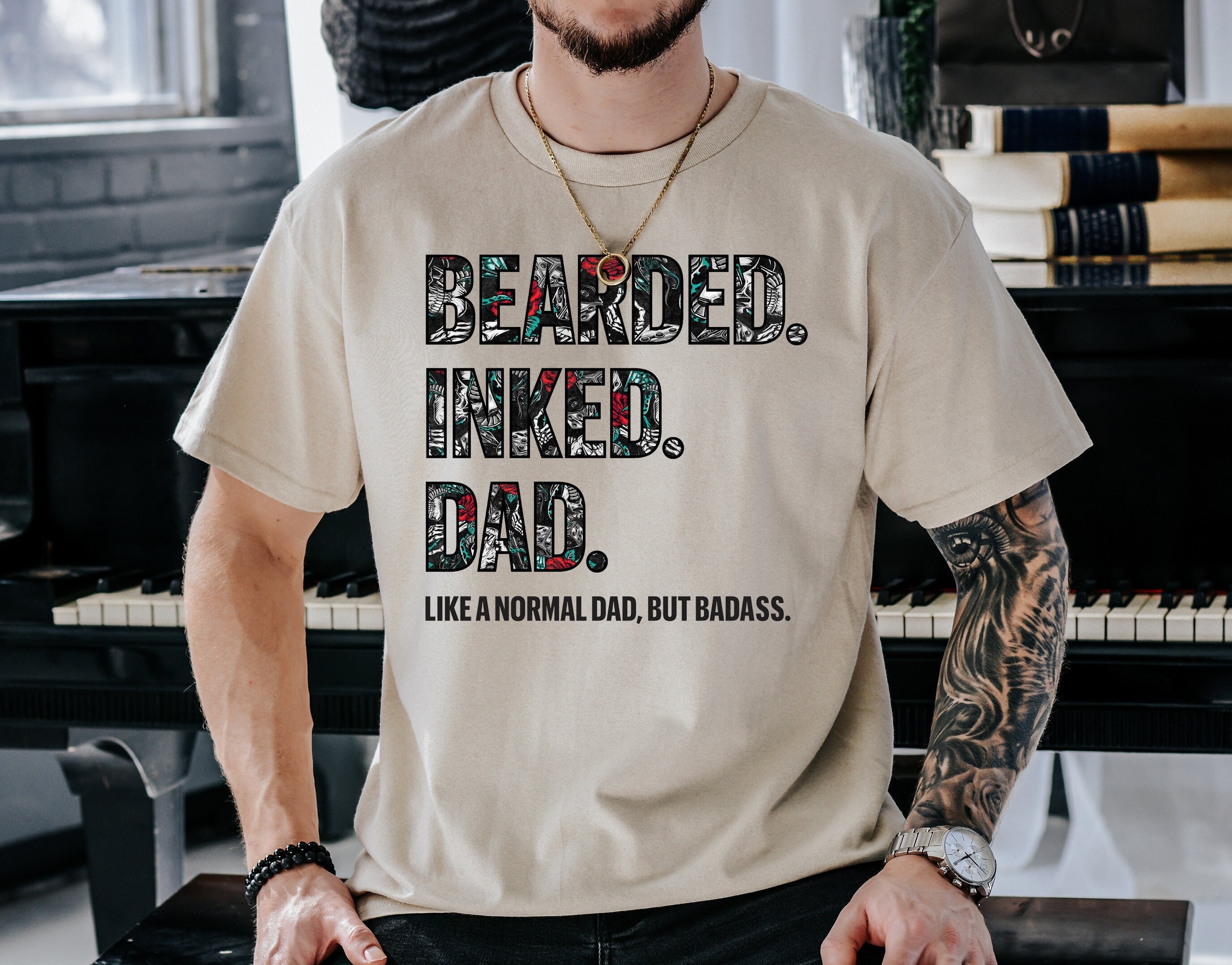 bearded dad t shirt for tattooed fathers cool dad life shirt fathers day gift badass dad sweatshirt fisher dad apparel ph619 scaled