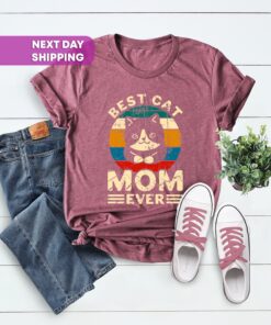 best cat mom ever retro shirt with glasses for cat lovers mothers day gift cat owner t shirt wmdtb