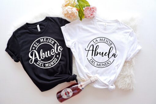 best grandpa and grandma shirt promoted to abuelo abuela spanish grandparents gift unique family t shirt 2c6xu scaled