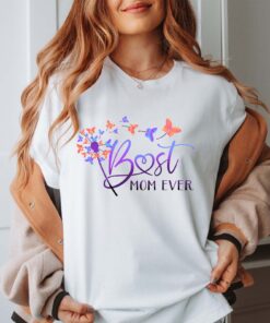 best mom ever shirt with butterfly and dandelion design for mothers day cute mom t shirt and personalized mom gifts mkzf2