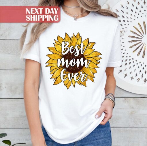 best mom ever shirt with sunflower design cute mom life tee for mothers day and mama to be gifts uzbwk