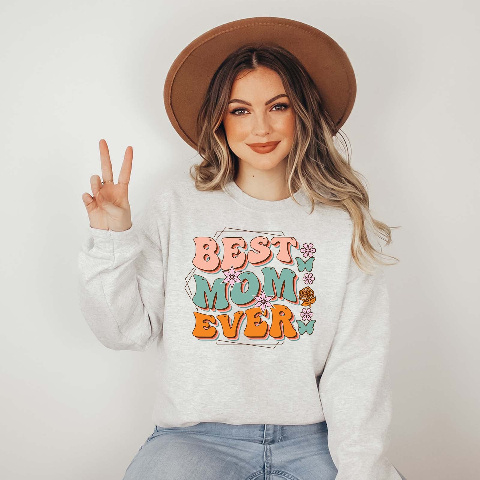 best mom ever sweatshirt floral design funny mom shirt best mama gift for mothers day and mom to be