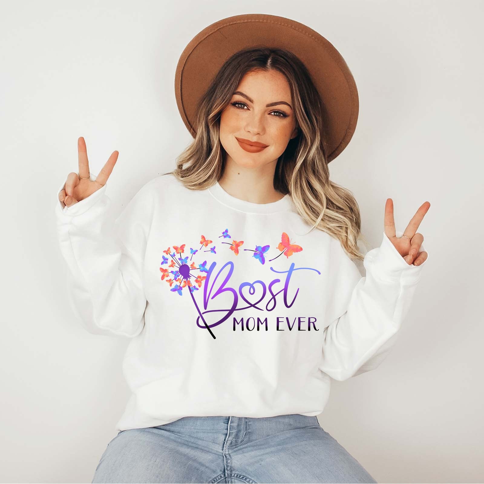 best mom ever sweatshirt with butterfly and dandelion design for mothers day cute mom life hoodie gift for new moms qu0ps