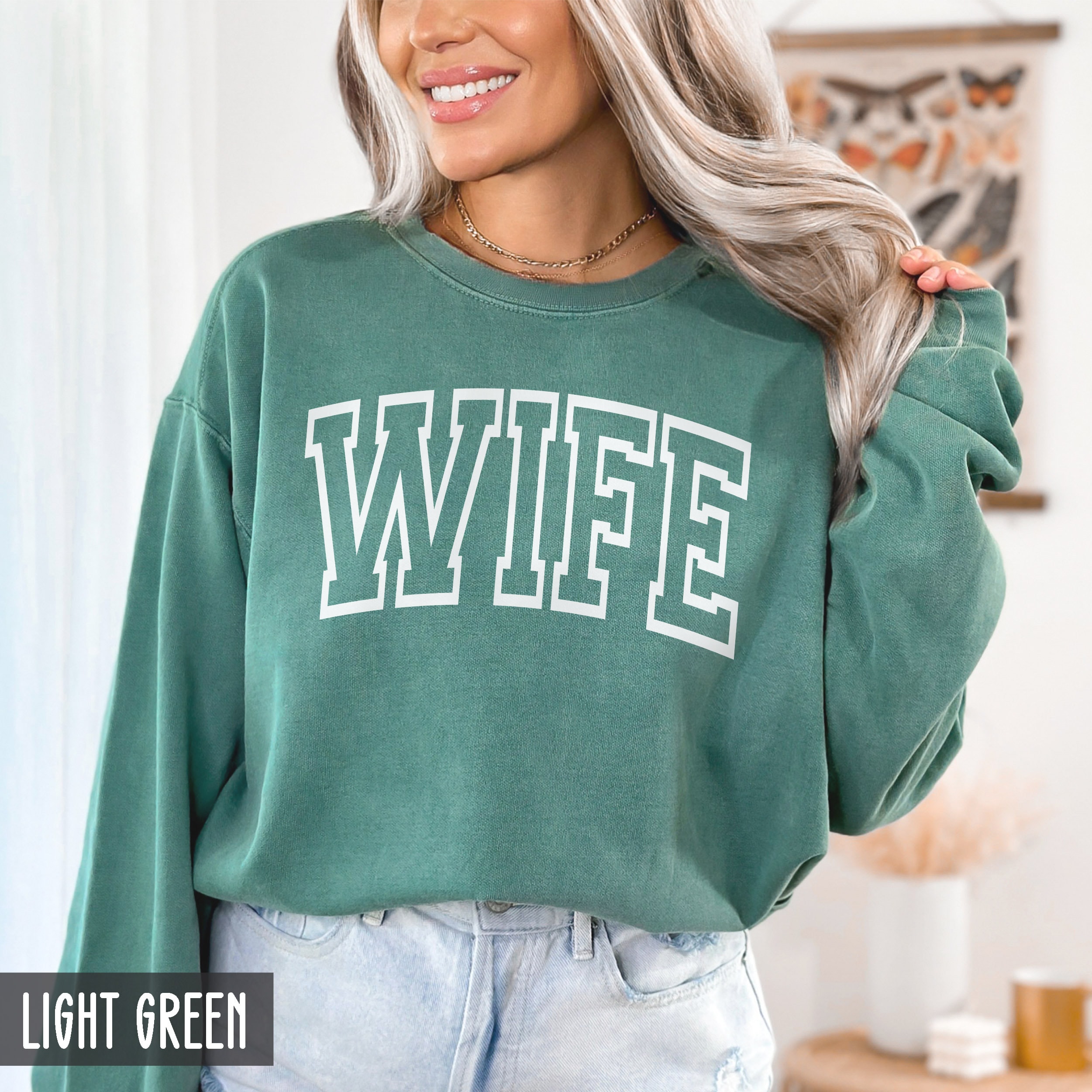 best wife sweatshirt cute wife crewneck unisex fit engagement shirt bridal shower gift for wifey life flayc