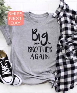 big brother again shirt promoted to big bro announcement t shirt family tee for son unique big brother gift qsiqg