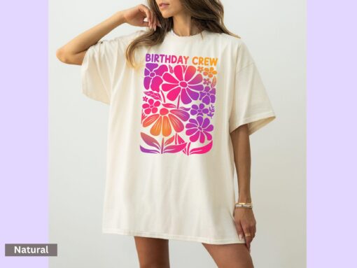 birthday crew shirt for birthday party group matching t shirt flower design fun birthday trip tee best gift idea