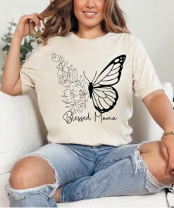 blessed mama butterfly t shirt for mothers day cute mom life tee best mom shirt unique gift for new moms sb8ia