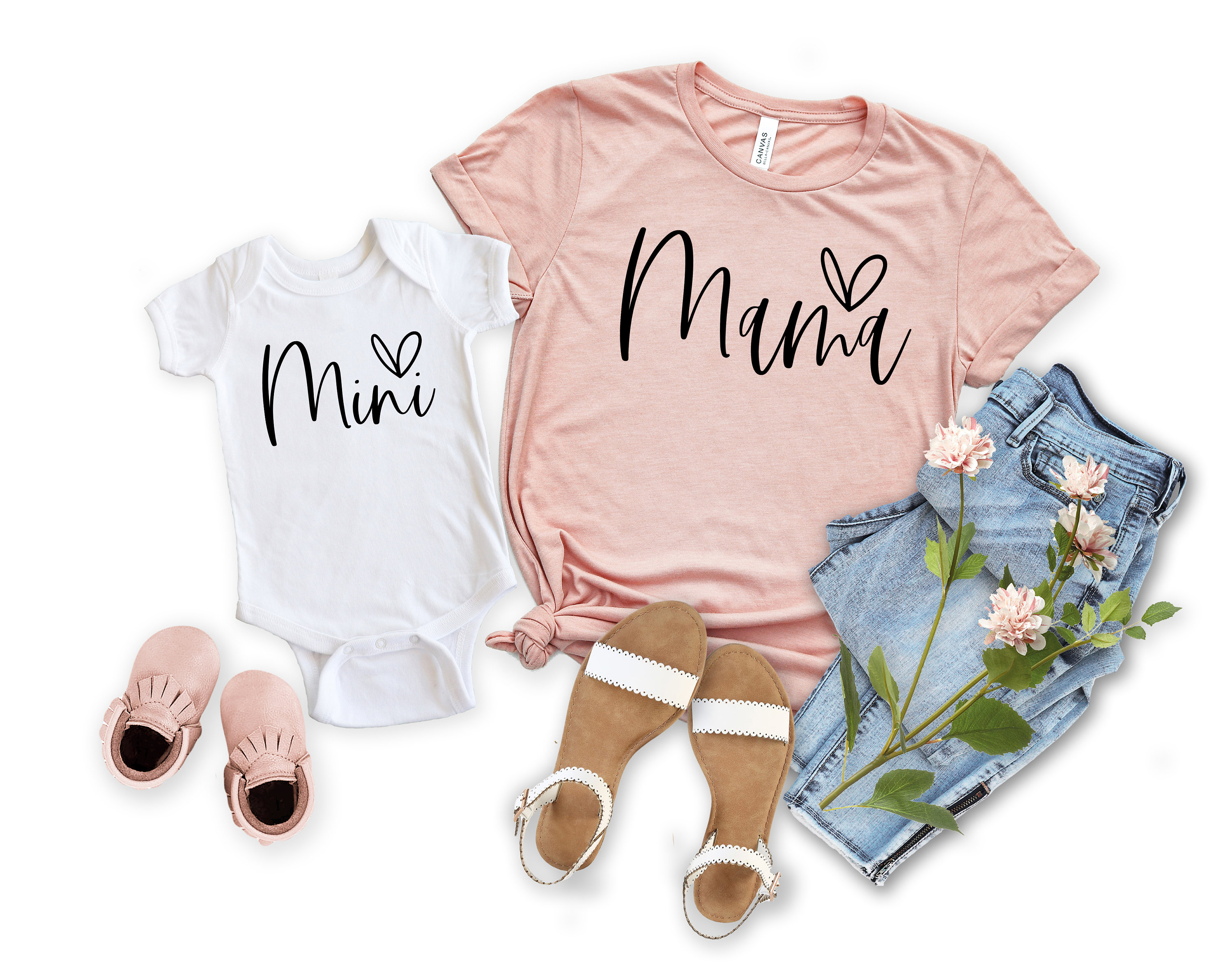 blessed mama mini matching shirts thankful for my mini cute mom and child tees perfect for mothers day 1jsdk scaled