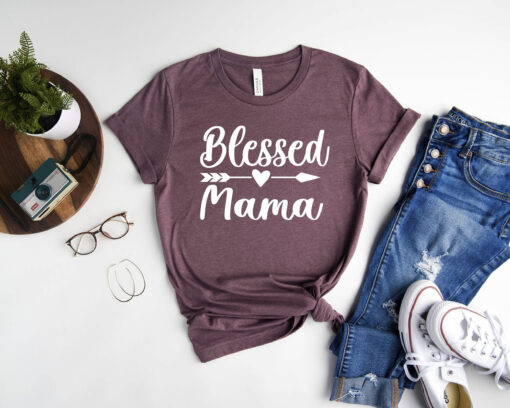 blessed mama shirt cute mom life t shirt mothers day gift for new moms best mom ever shirt futva