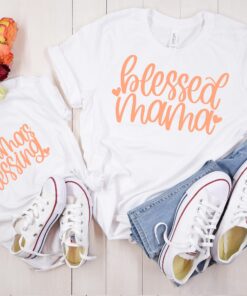 blessed mama shirt family matching personalized mama and mini shirts custom mom life t shirt for moms and kids iabuu